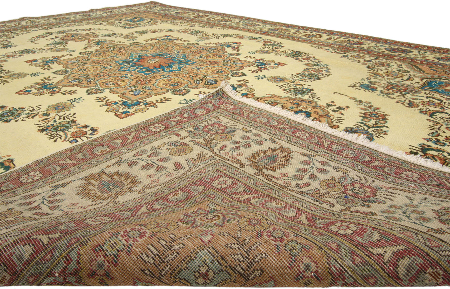 8 x 12 Vintage Persian Tabriz Rug 76362