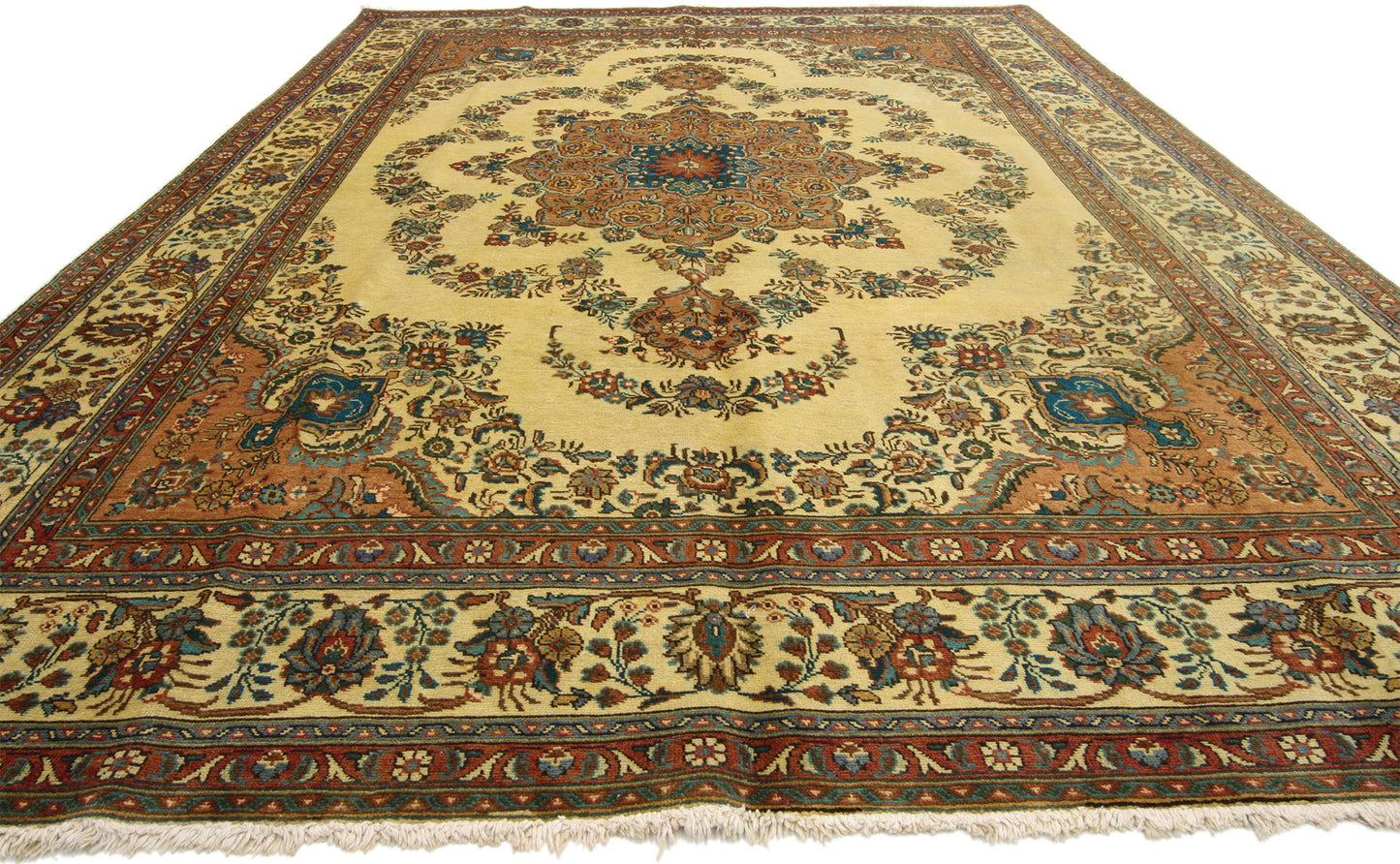 8 x 12 Vintage Persian Tabriz Rug 76362