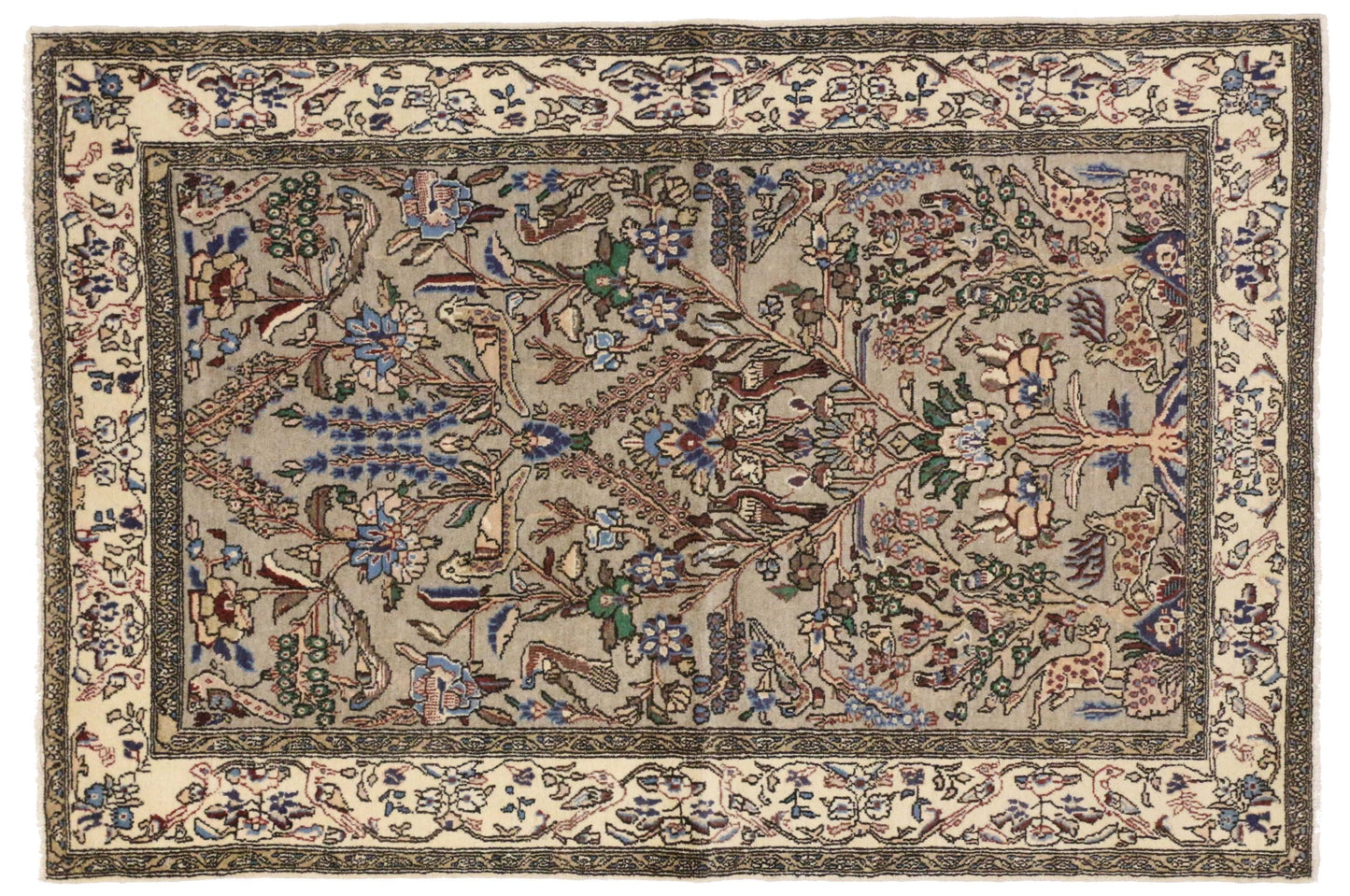 3 x 5 Vintage Persian Qum Rug 76429