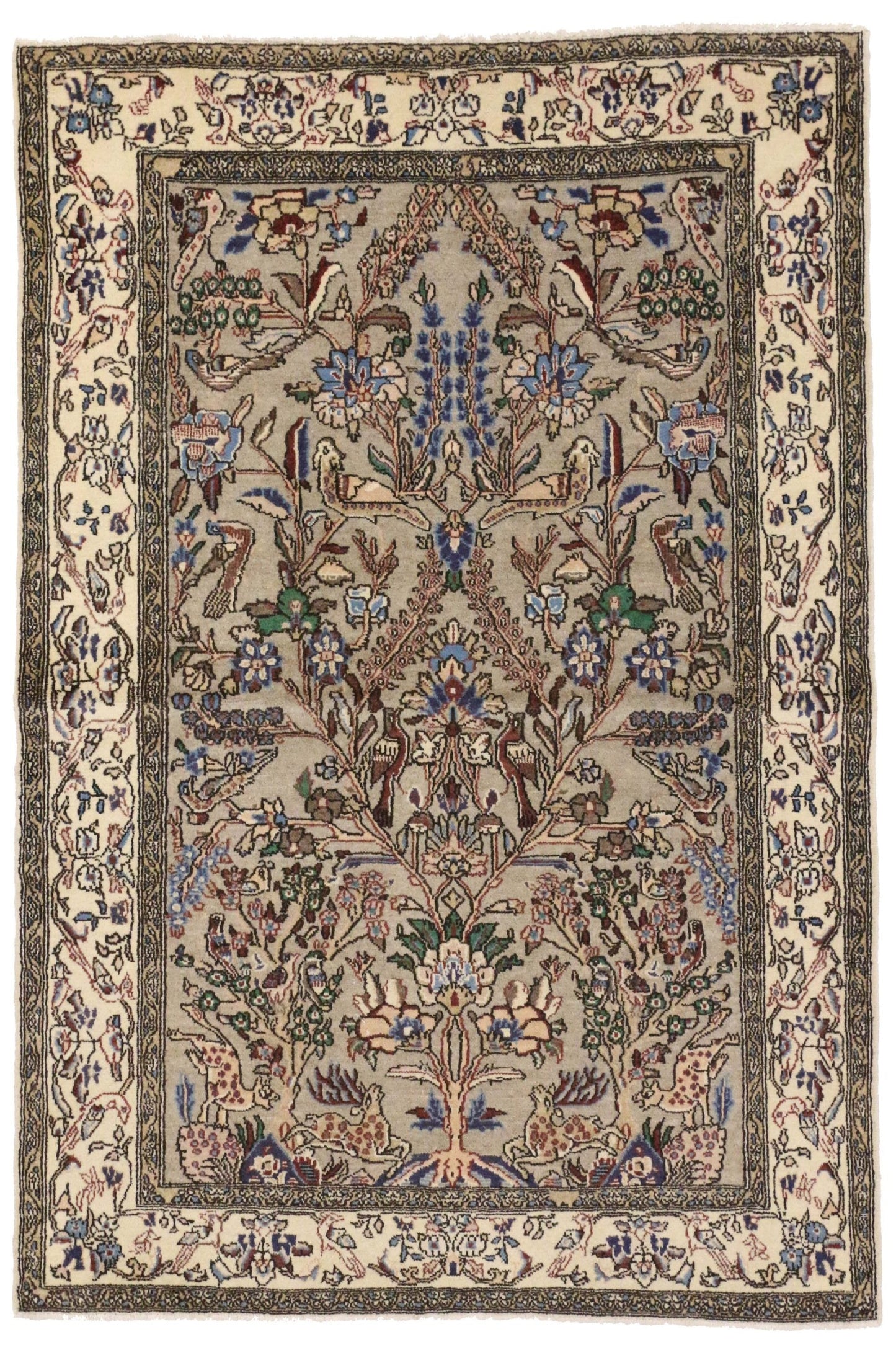 3 x 5 Vintage Persian Qum Rug 76429