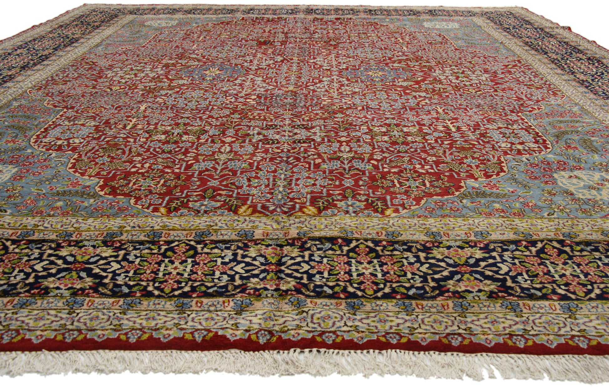 13 x 17 Vintage Persian Kerman Rug 76443