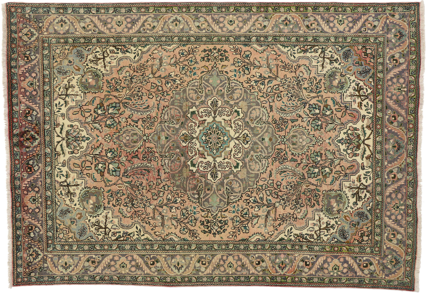 6 x 10 Vintage Tabriz Rug 76447