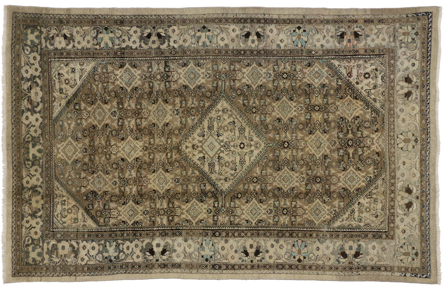7 x 11 Vintage Persian Mahal Rug 76505