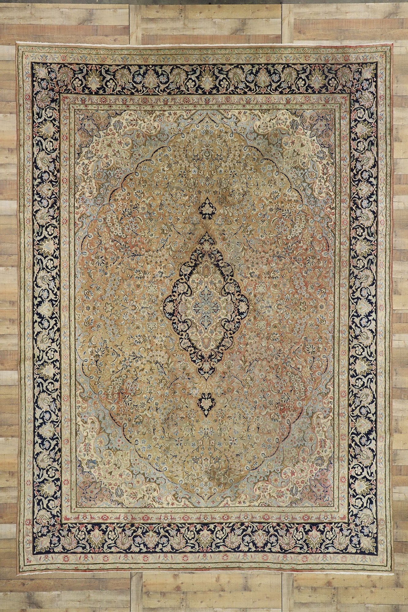 10 x 14 Vintage Persian Kerman Rug 76515