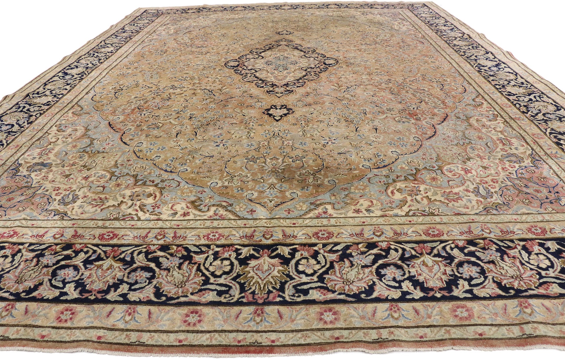 10 x 14 Vintage Persian Kerman Rug 76515