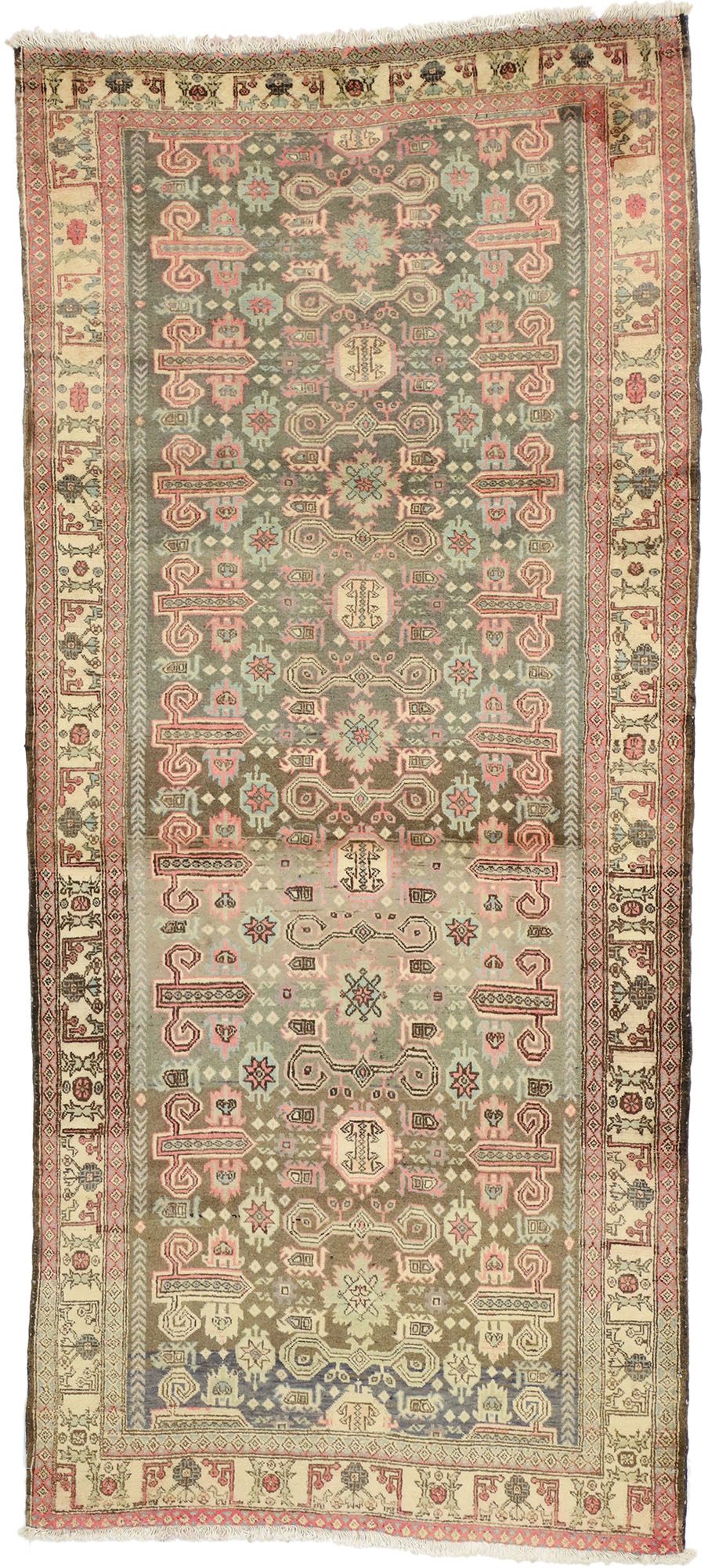 4 x 9 Vintage Persian Azerbaijan Rug 76527
