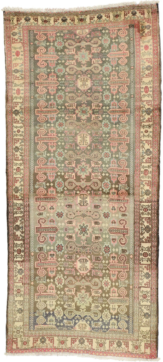 4 x 9 Vintage Persian Azerbaijan Rug 76527