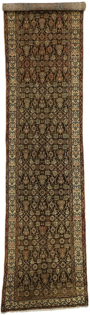 3 x 13 Antique Brown Persian Malayer Rug 76558