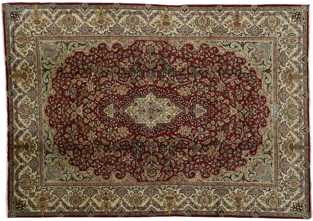 7 x 9 Vintage Persian Tabriz Rug 76583