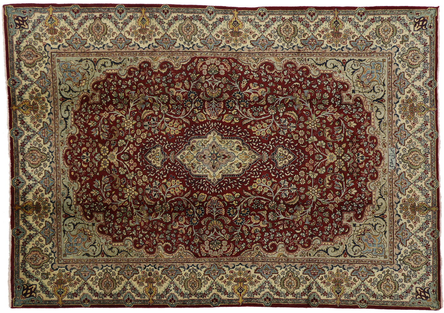 7 x 9 Vintage Persian Tabriz Rug 76583