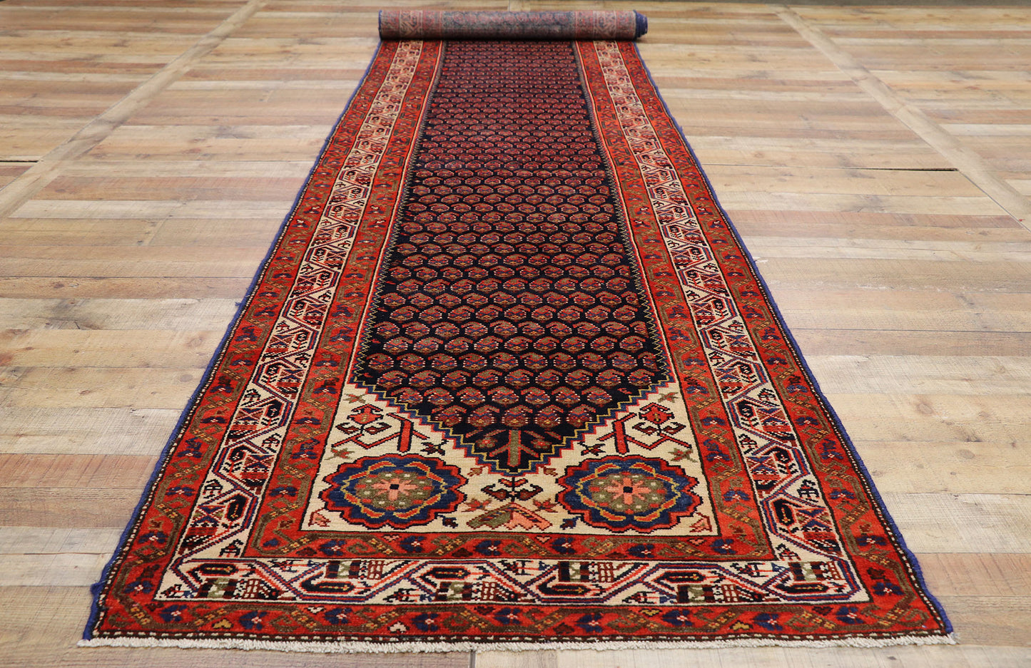 3 x 17 Antique Persian Malayer Runner 76586