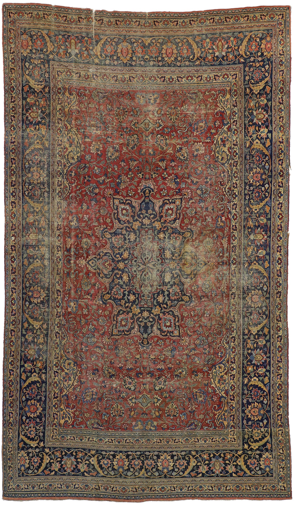 9 x 16 Antique Persian Mashad Rug 76594