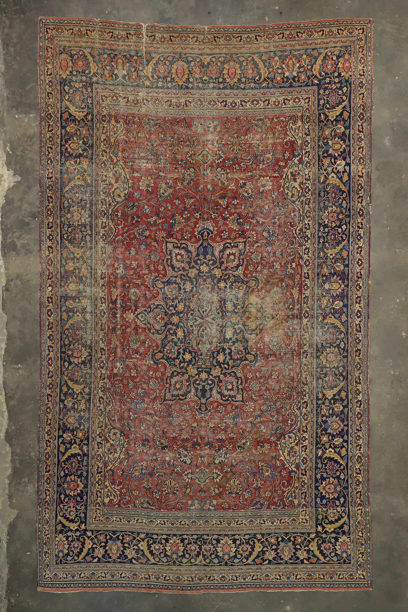 9 x 16 Antique Persian Mashad Rug 76594