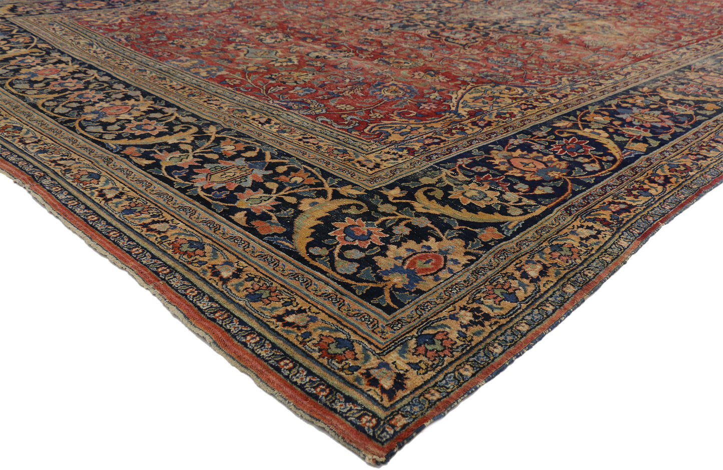 9 x 16 Antique Persian Mashad Rug 76594