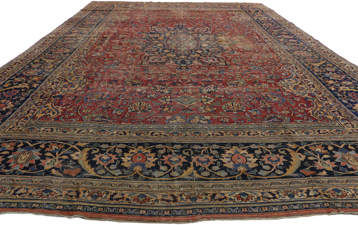 9 x 16 Antique Persian Mashad Rug 76594
