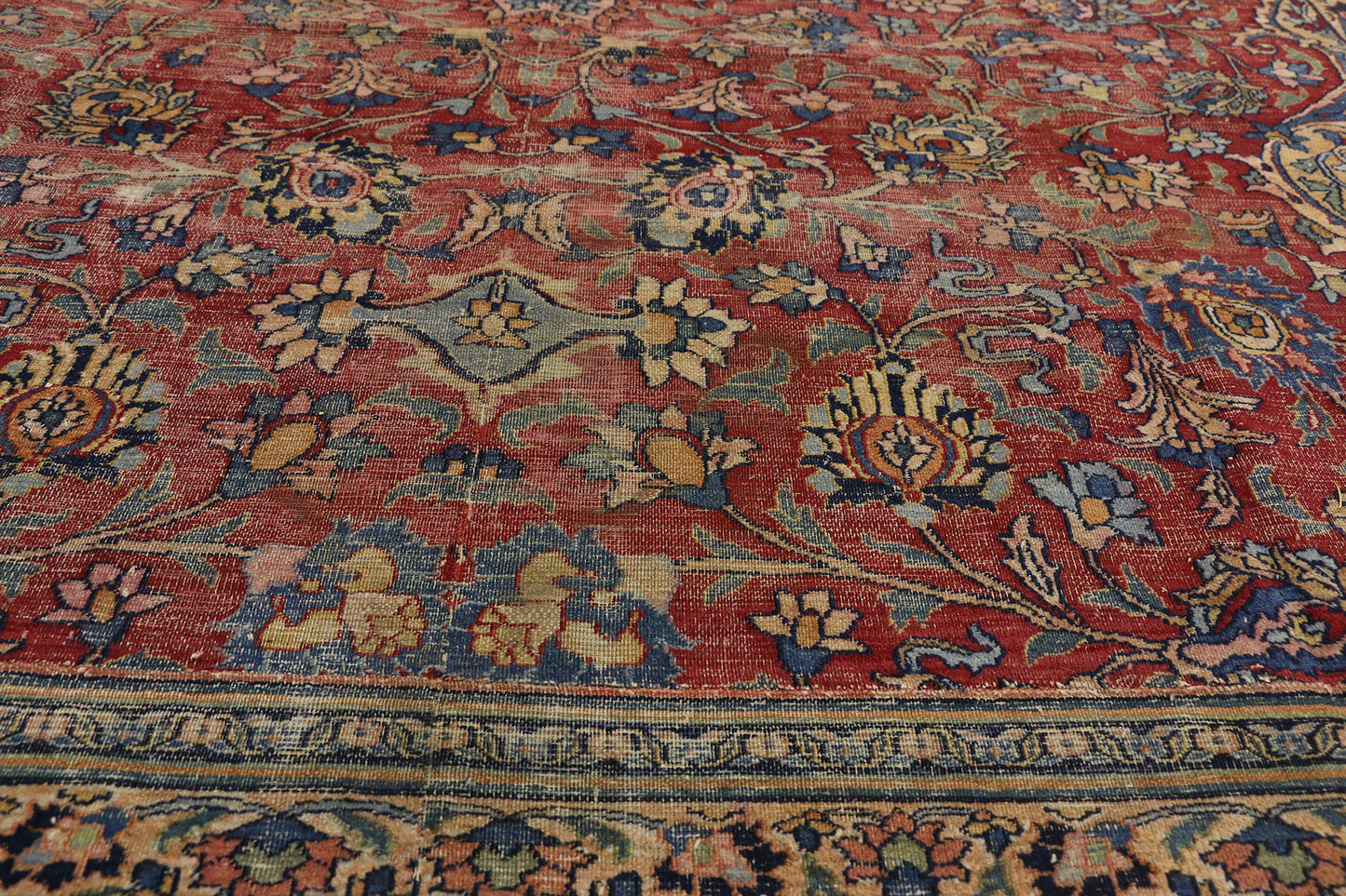 9 x 16 Antique Persian Mashad Rug 76594