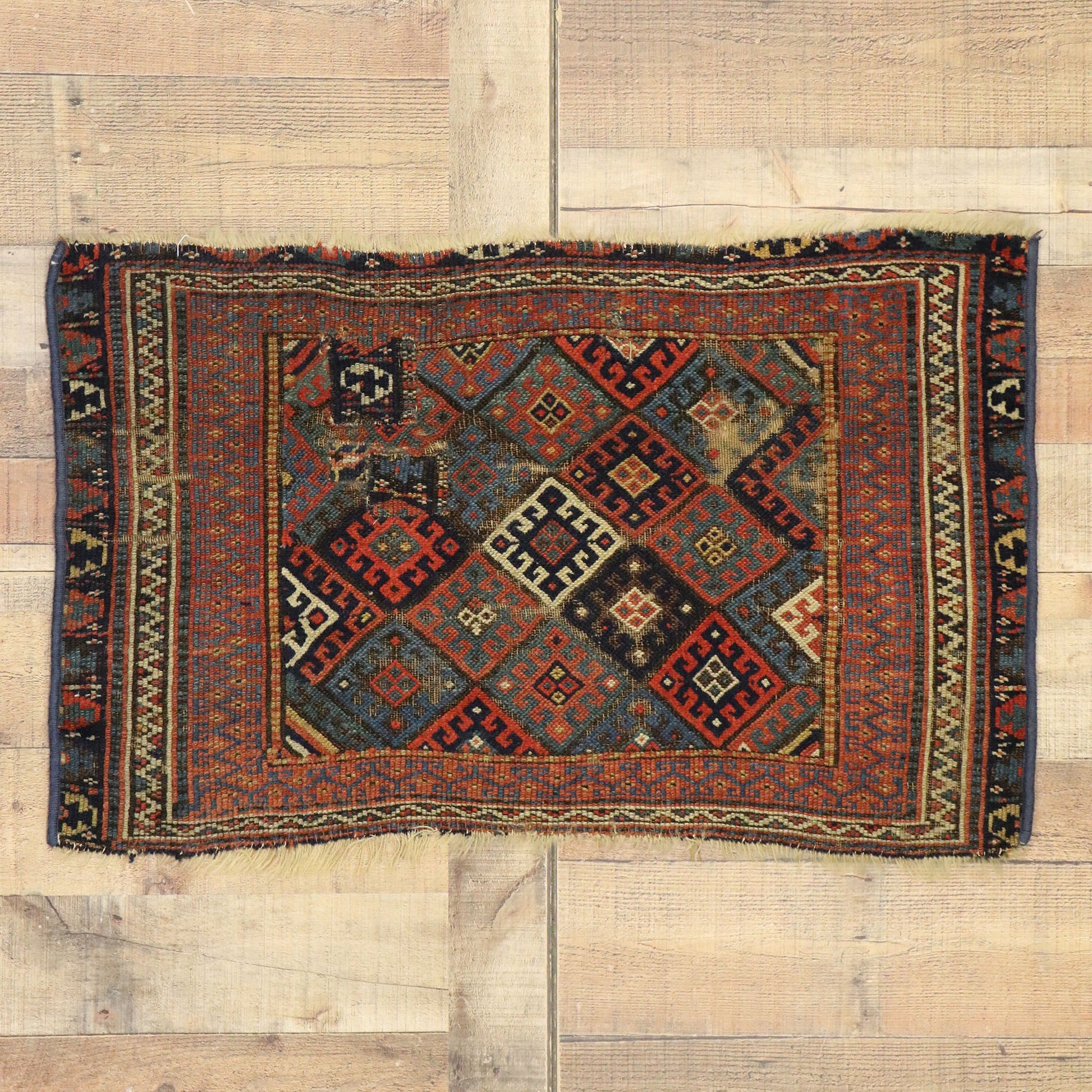 2 x 3 Antique Caucasian Kazak Rug 76608