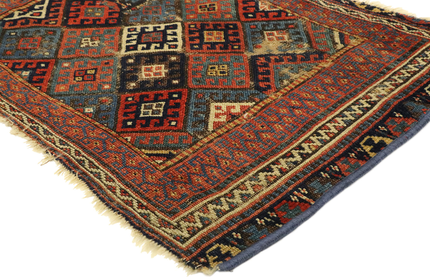 2 x 3 Antique Caucasian Kazak Rug 76608