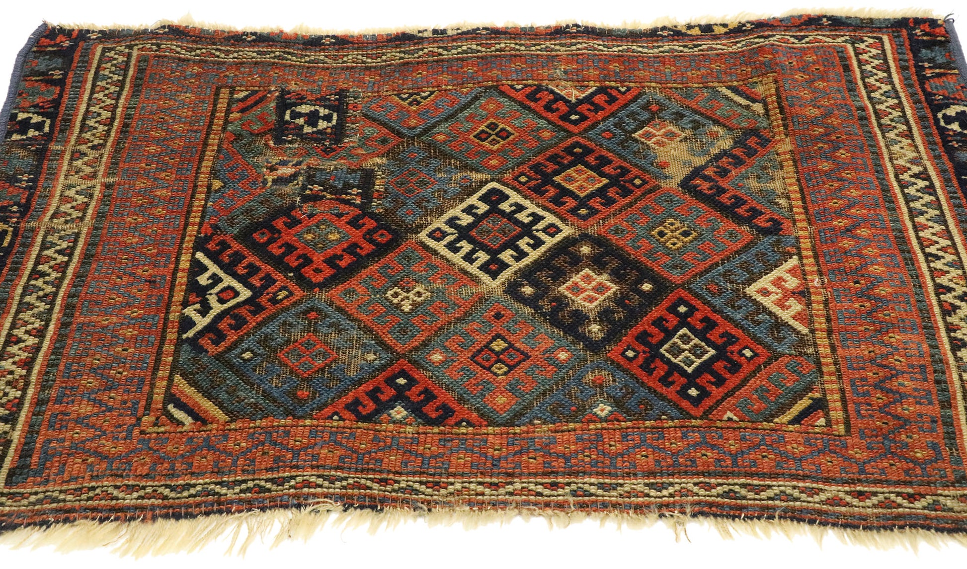 2 x 3 Antique Caucasian Kazak Rug 76608