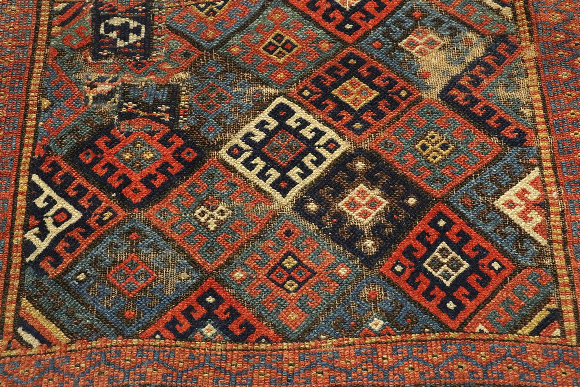 2 x 3 Antique Caucasian Kazak Rug 76608
