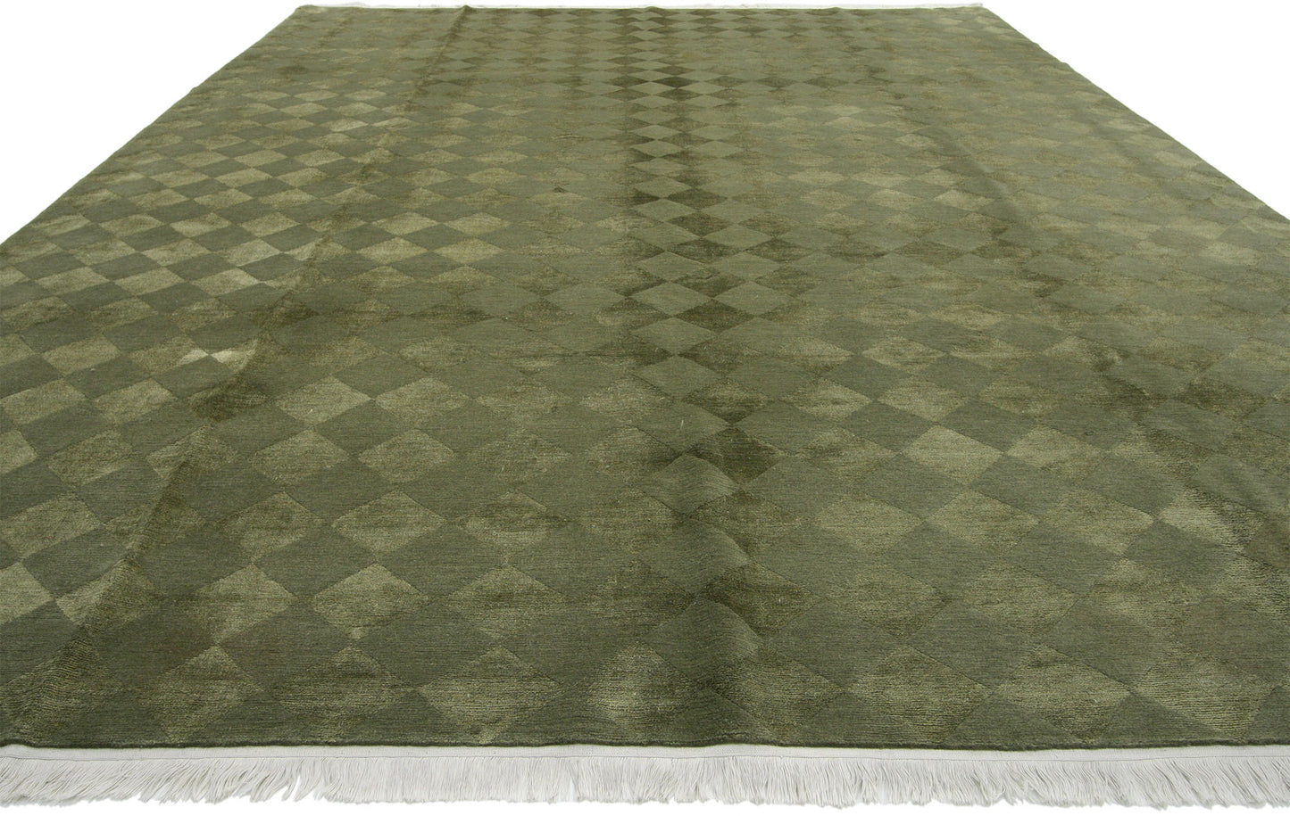 9 x 12 Vintage Harlequin Tibetan Wool and Silk Rug 76665