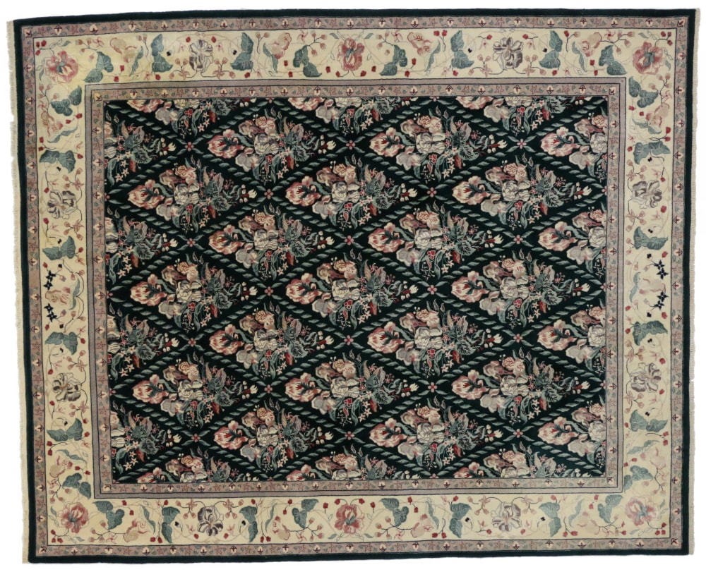 8 x 10 Vintage Chinese Floral Rug 76666