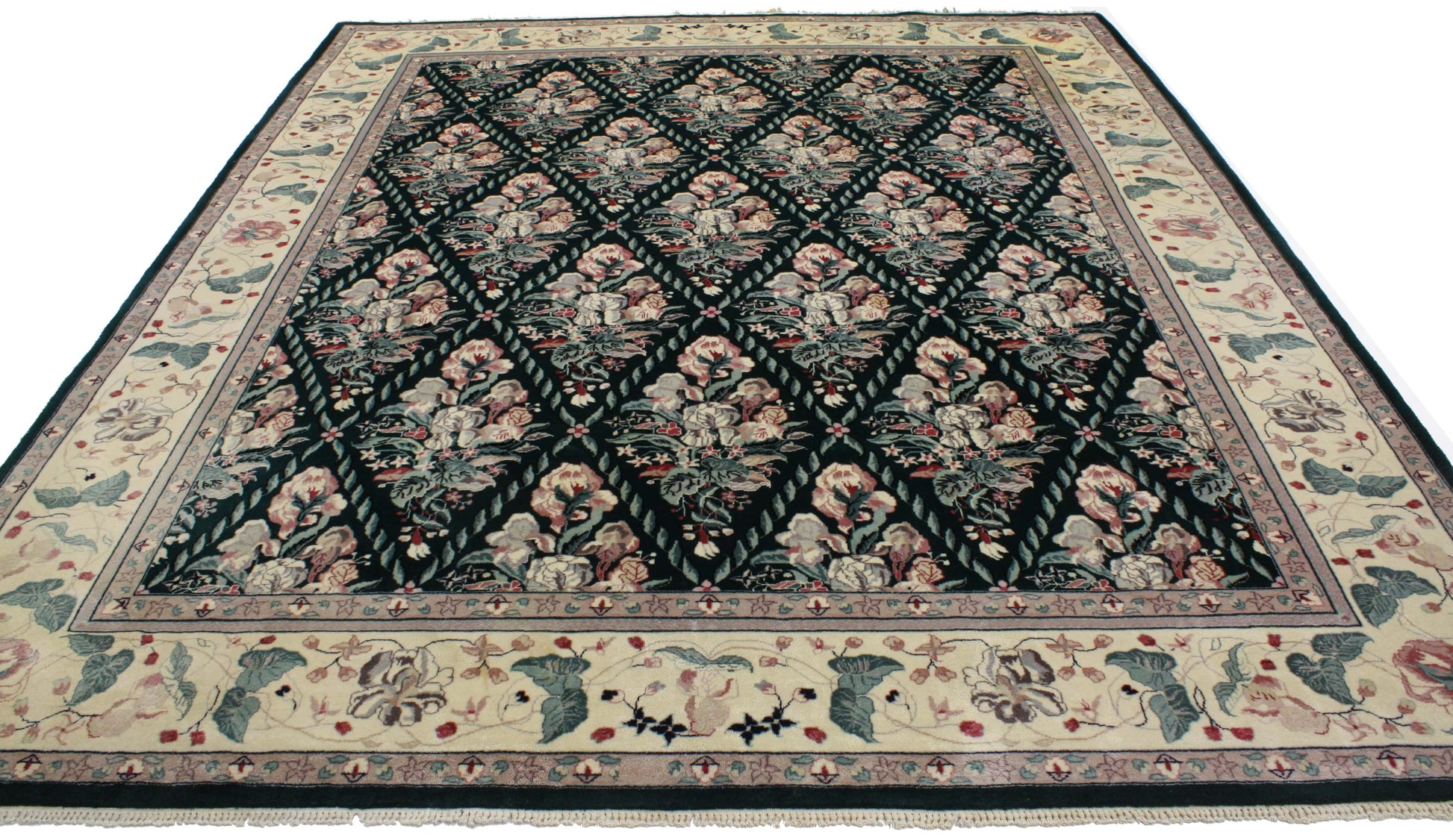 8 x 10 Vintage Chinese Floral Rug 76666