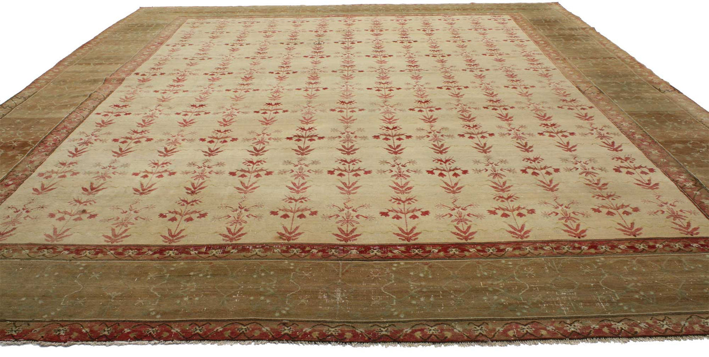 13 x 16 Antique Indian Agra Rug 76679