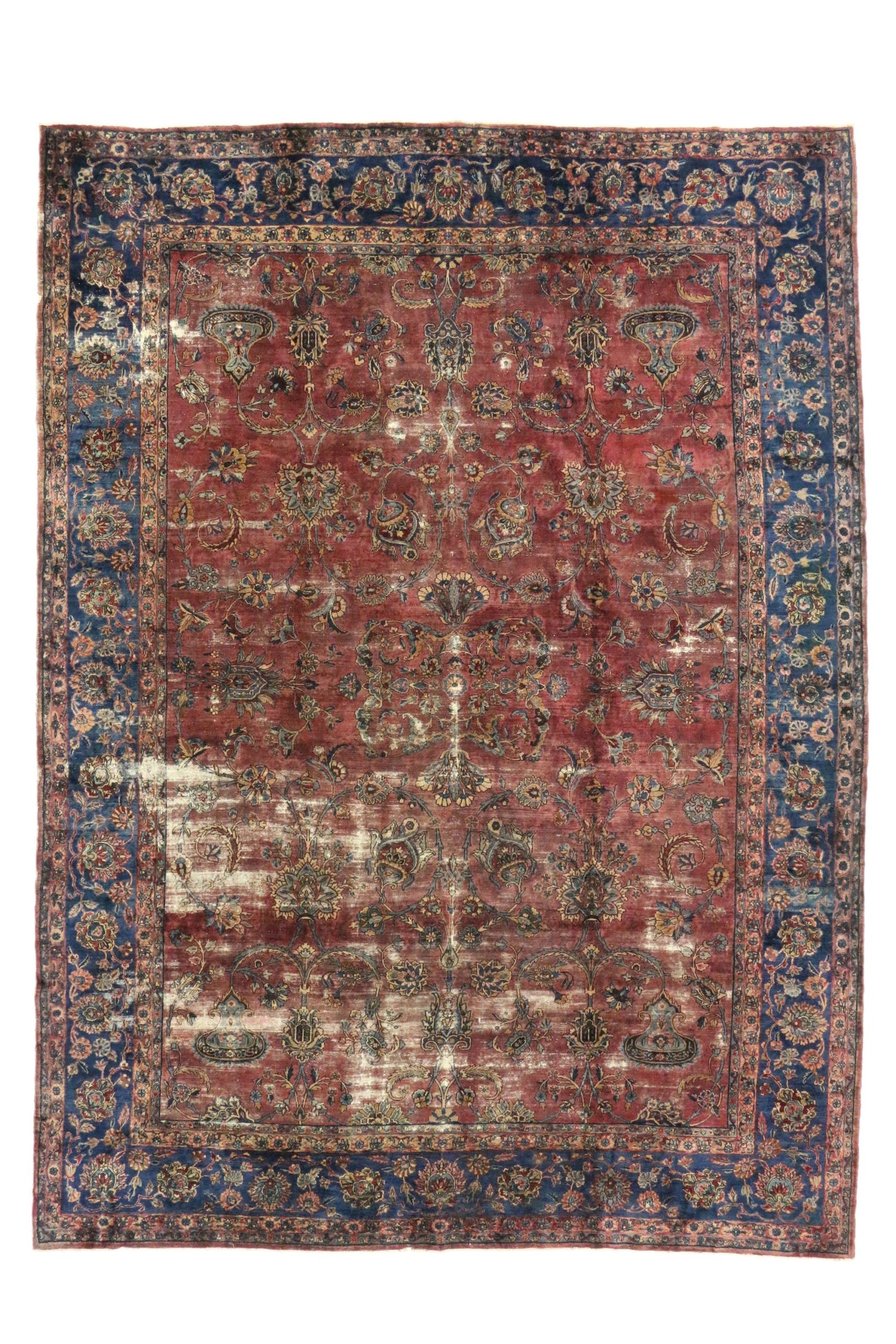 10 x 13 Antique-Worn Persian Kerman Rug 76681
