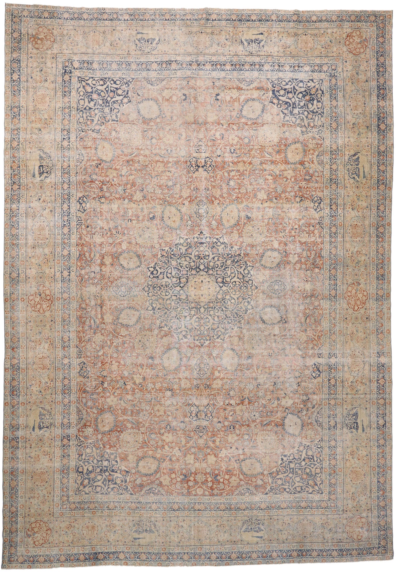 15 x 22 Antique Persian Tabriz Rug 76692
