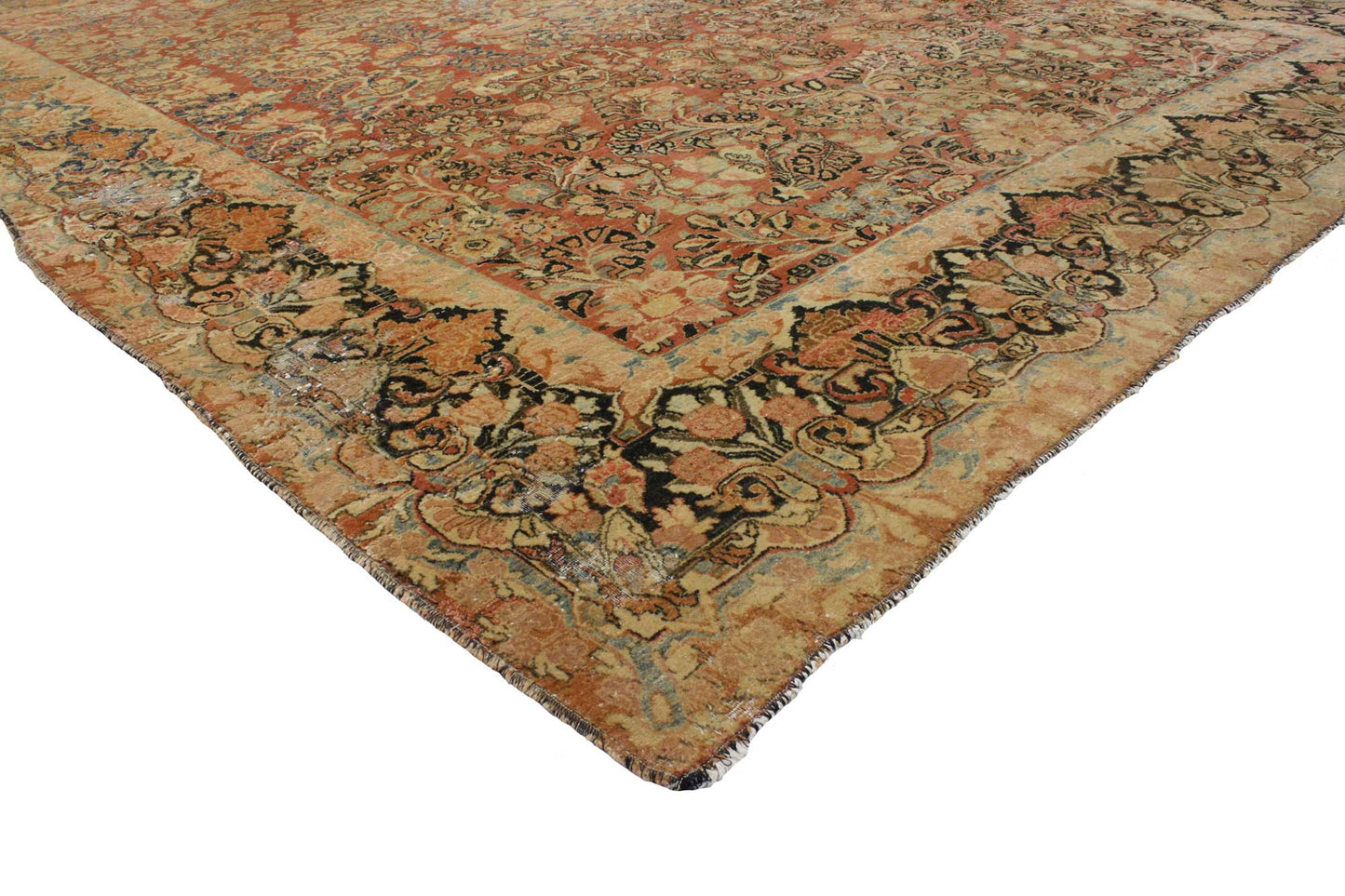 9 x 11 Antique Persian Sarouk Rug 76699