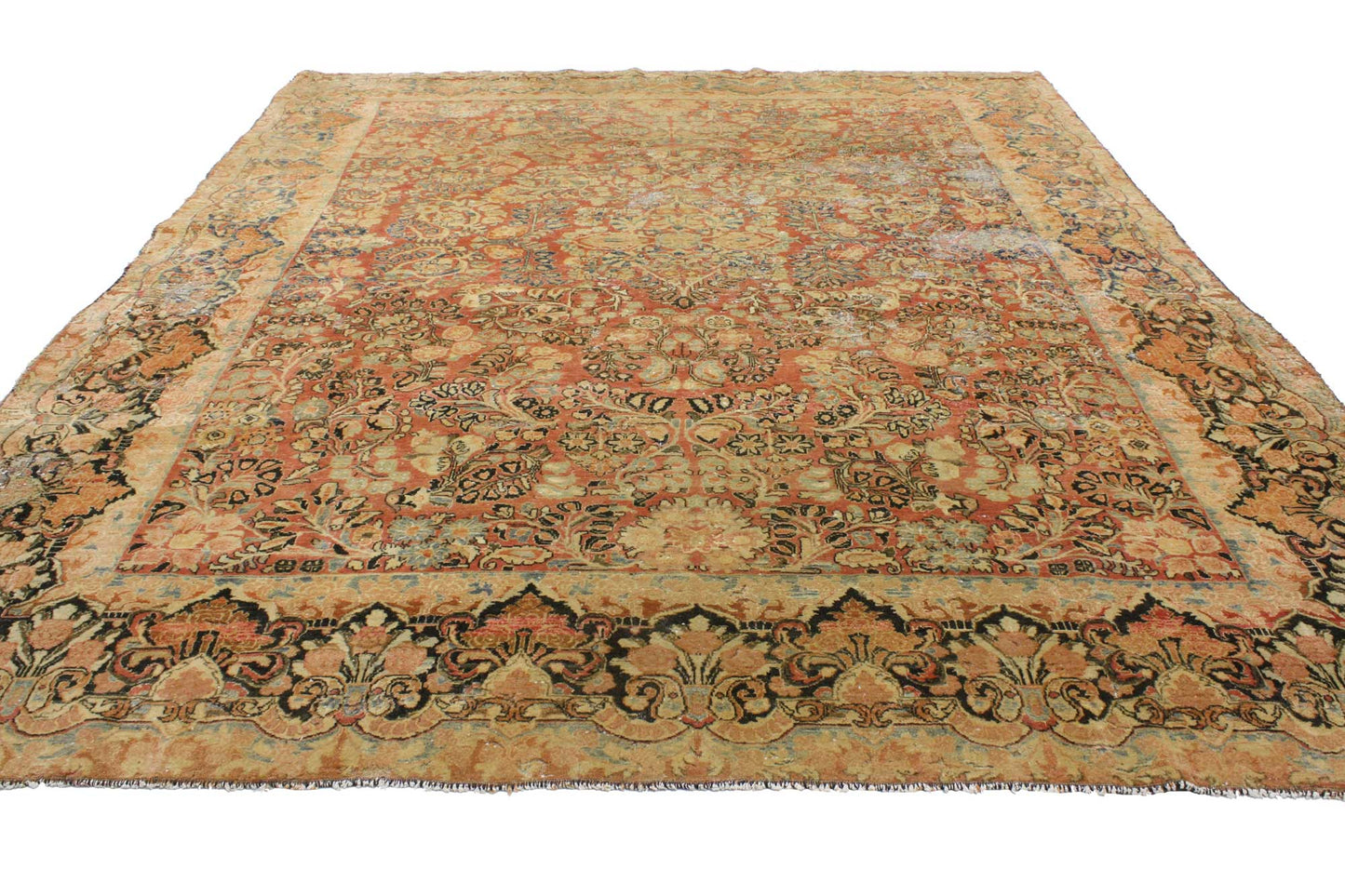 9 x 11 Antique Persian Sarouk Rug 76699