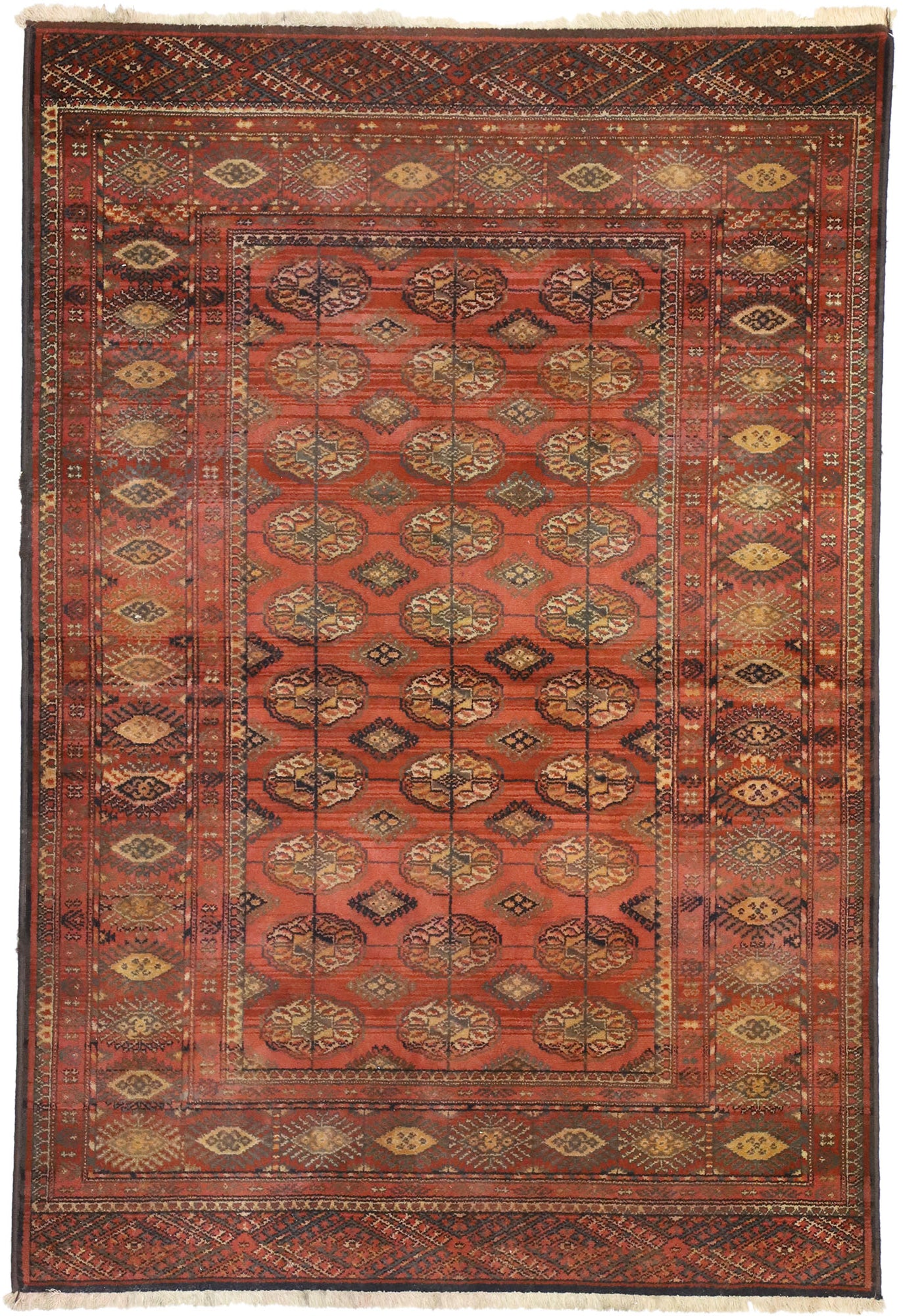 4 x 6 Antique Machine Made European Tekke Rug 76733