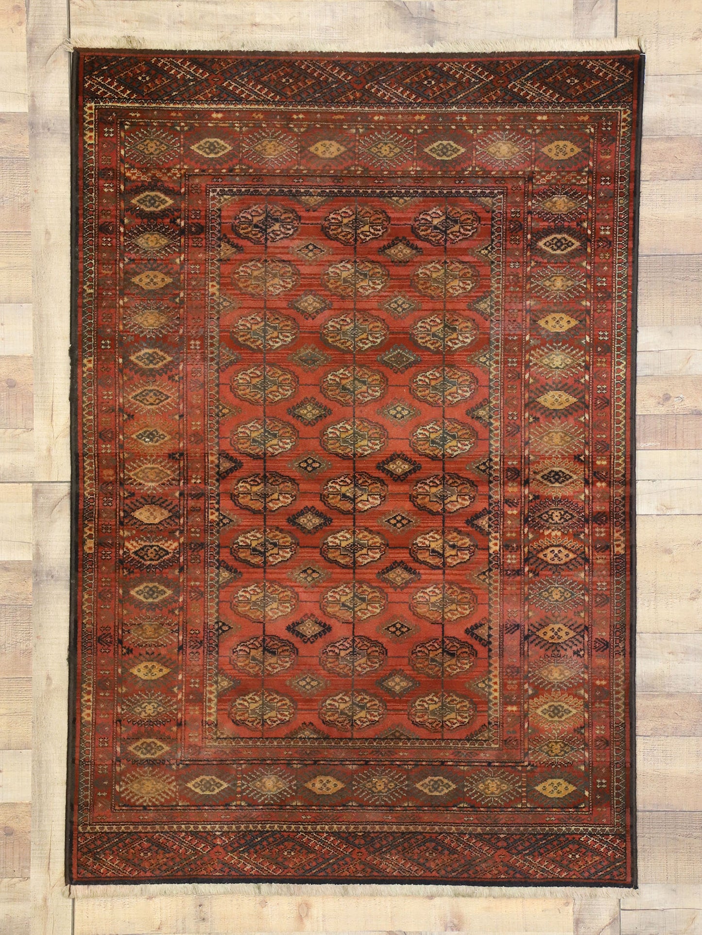 4 x 6 Antique Machine Made European Tekke Rug 76733