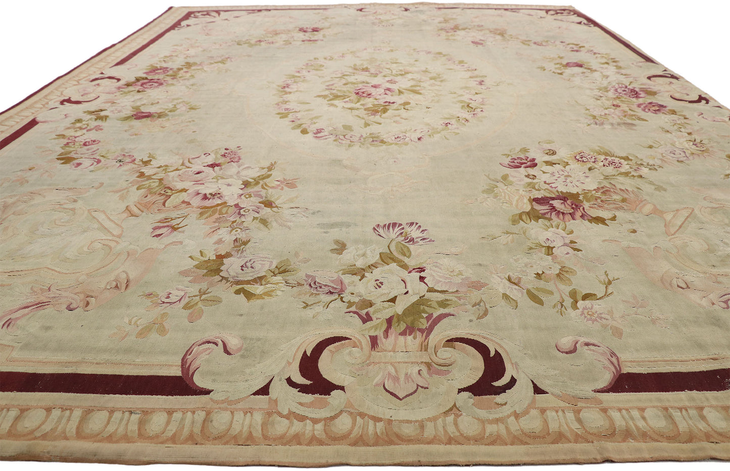 11 x 15 Antique French Aubusson Rug 76740