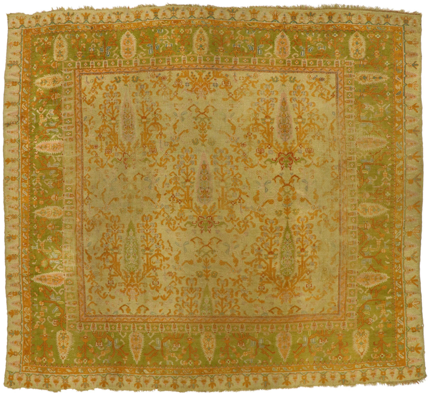 11 x 10 Antique Turkish Oushak Rug 76764