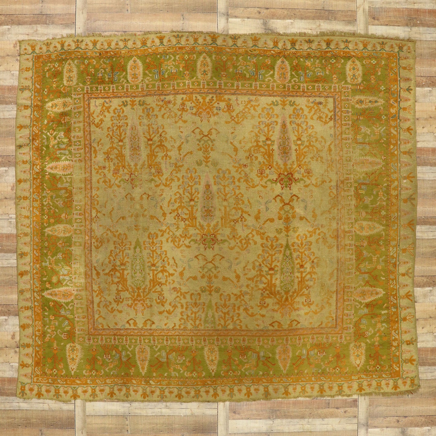 11 x 10 Antique Turkish Oushak Rug 76764
