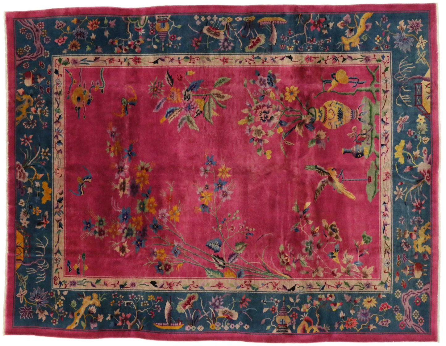 9 x 11 Antique Chinese Art Deco Rug 76765