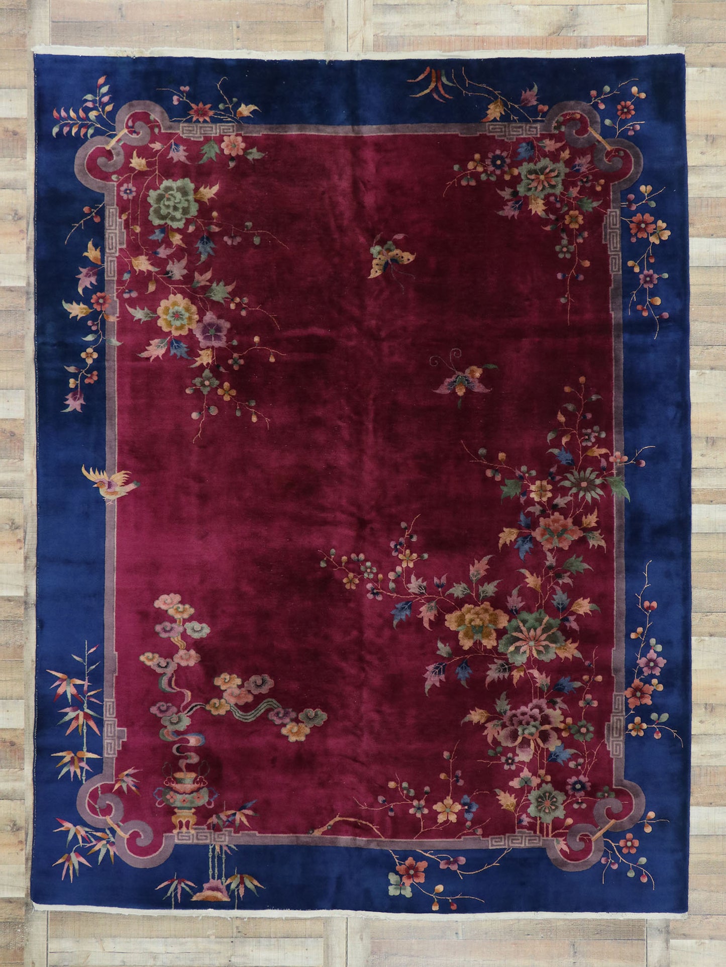 9 x 11 Antique Chinese Art Deco Rug 76766