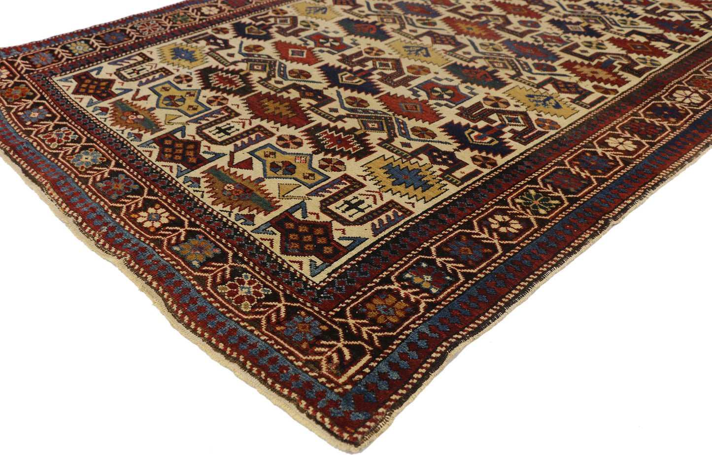 4 x 7 Antique Caucasian Shirvan Rug 76782