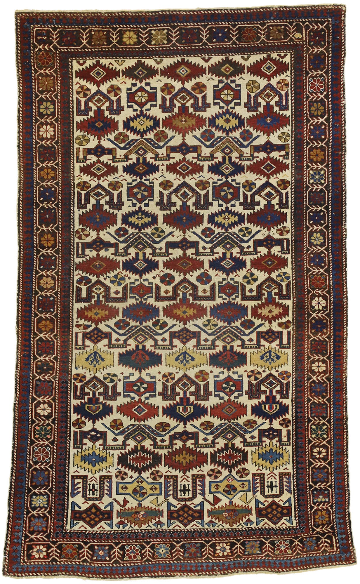 4 x 7 Antique Caucasian Shirvan Rug 76782