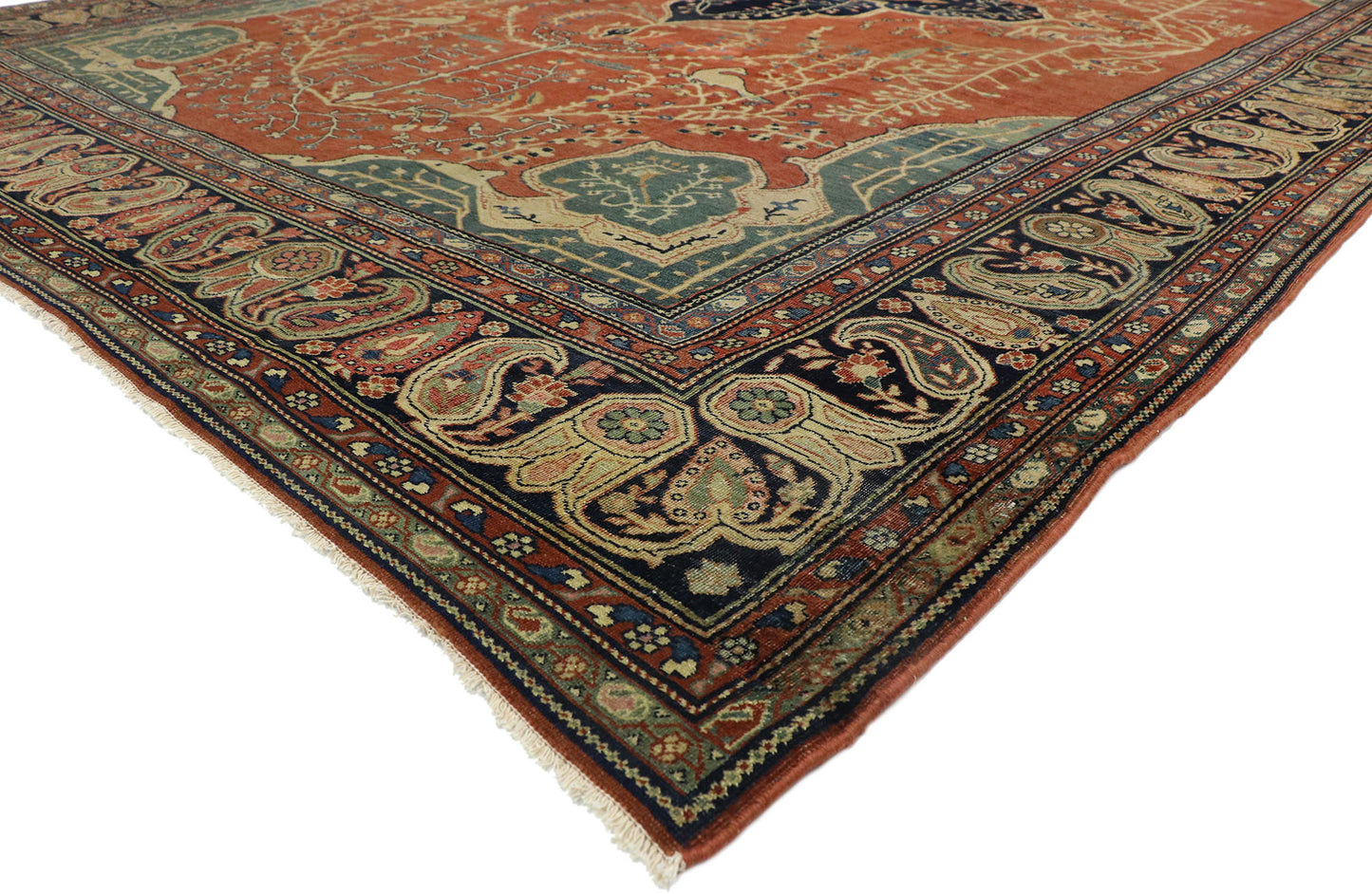 9 x 12 Antique Persian Farahan Rug 76783