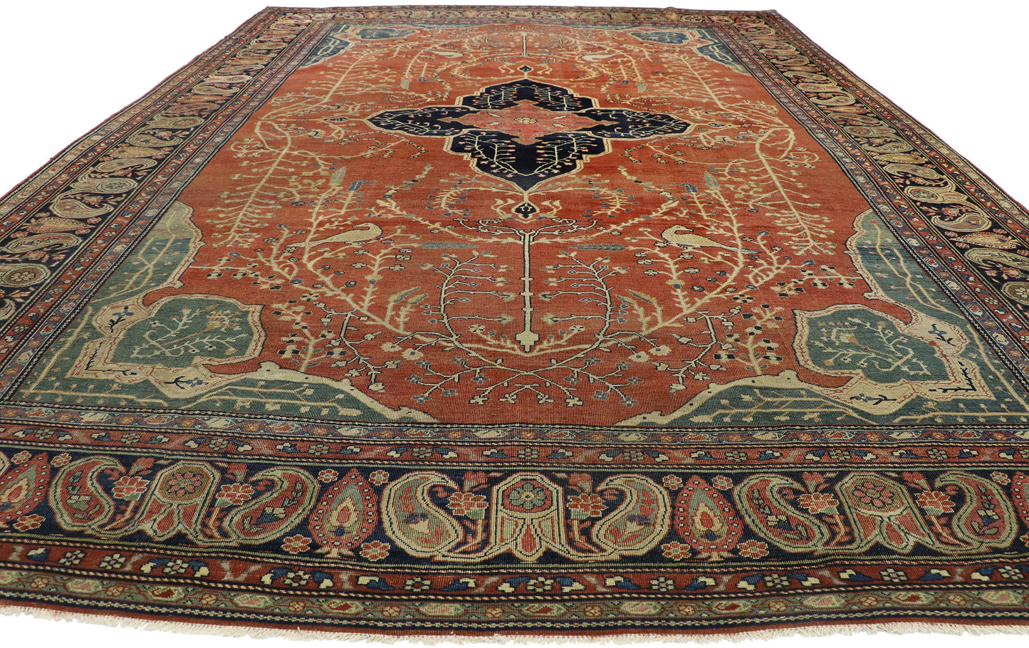 9 x 12 Antique Persian Farahan Rug 76783