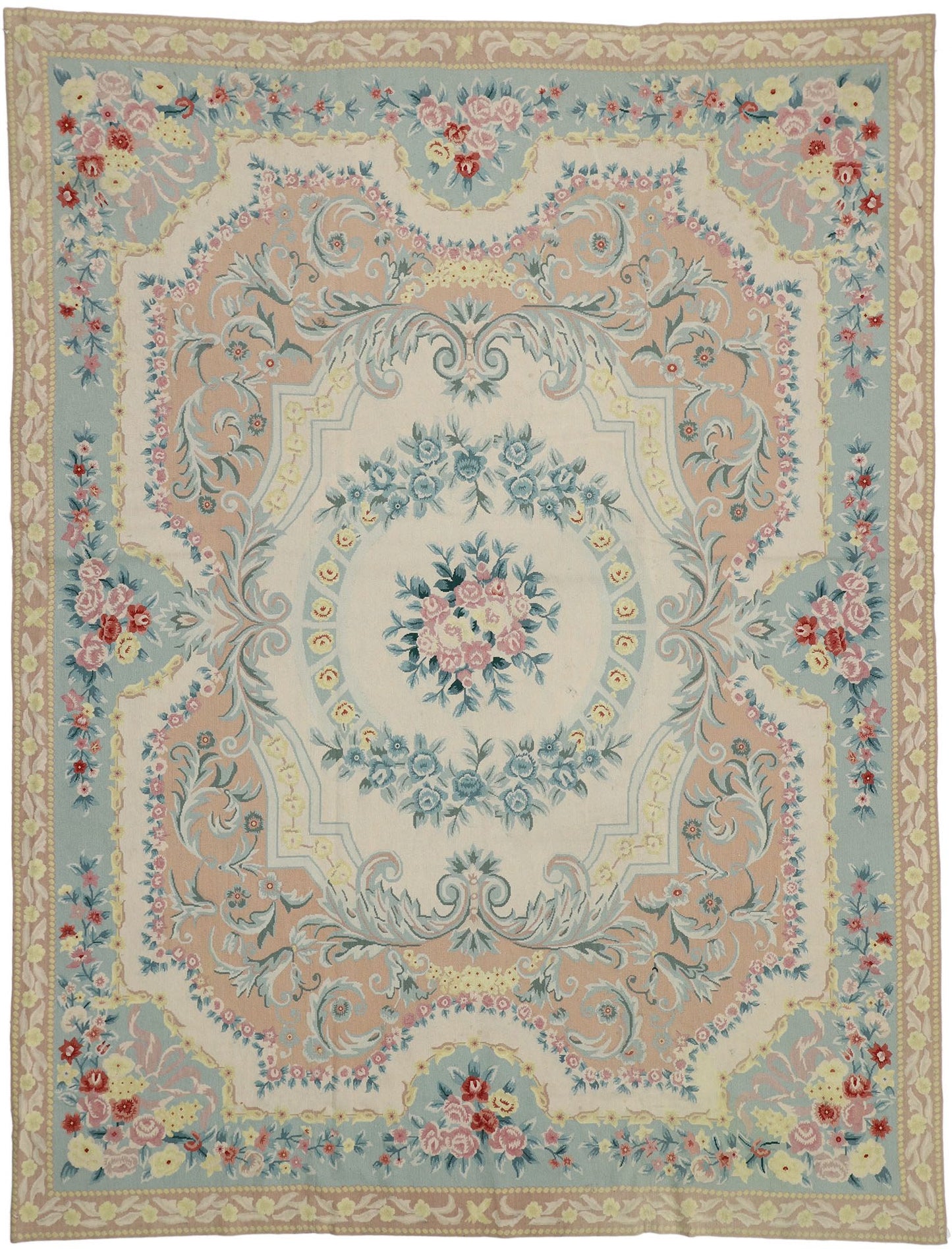 8 x 10 Vintage French Victorian Needlepoint Rug 76806
