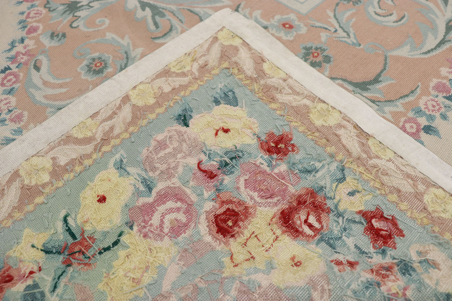 8 x 10 Vintage French Victorian Needlepoint Rug 76806