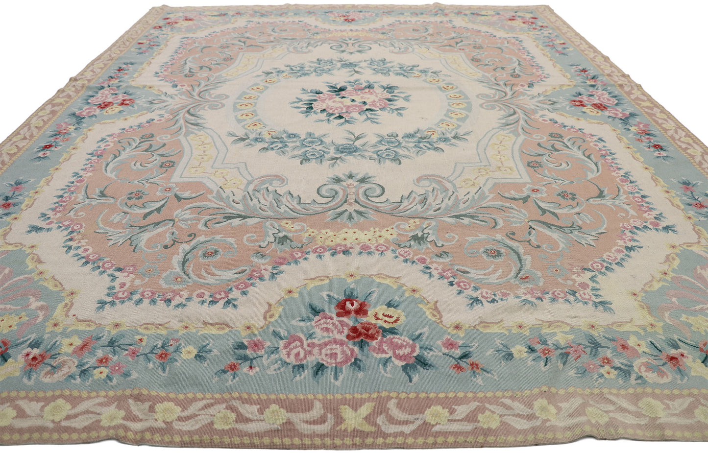 8 x 10 Vintage French Victorian Needlepoint Rug 76806