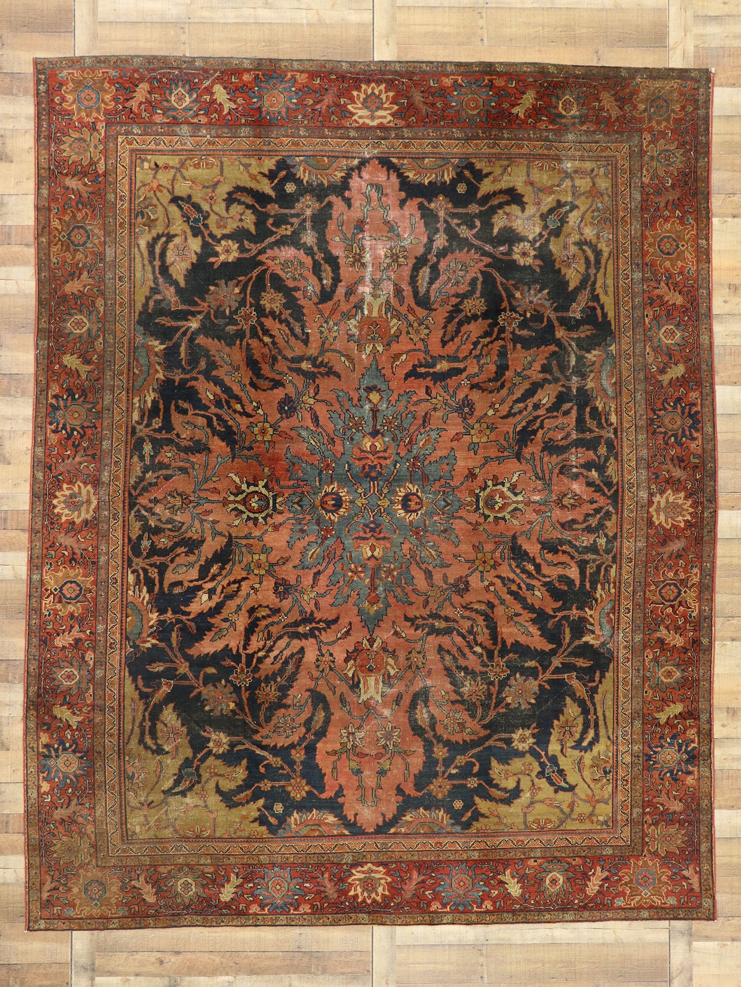9 x 12 Antique Persian Farahan Rug 76816