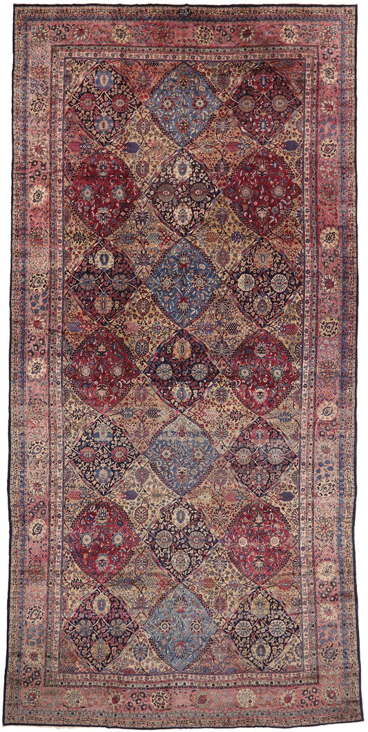 11 x 24 Antique Persian Kerman Rug 76837
