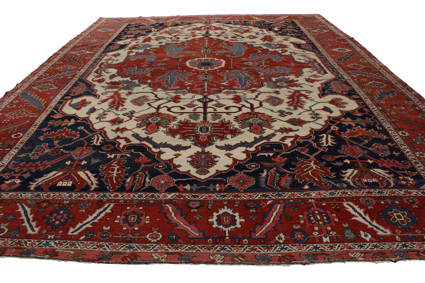 12 x 15 Antique Persian Serapi Rug 76849