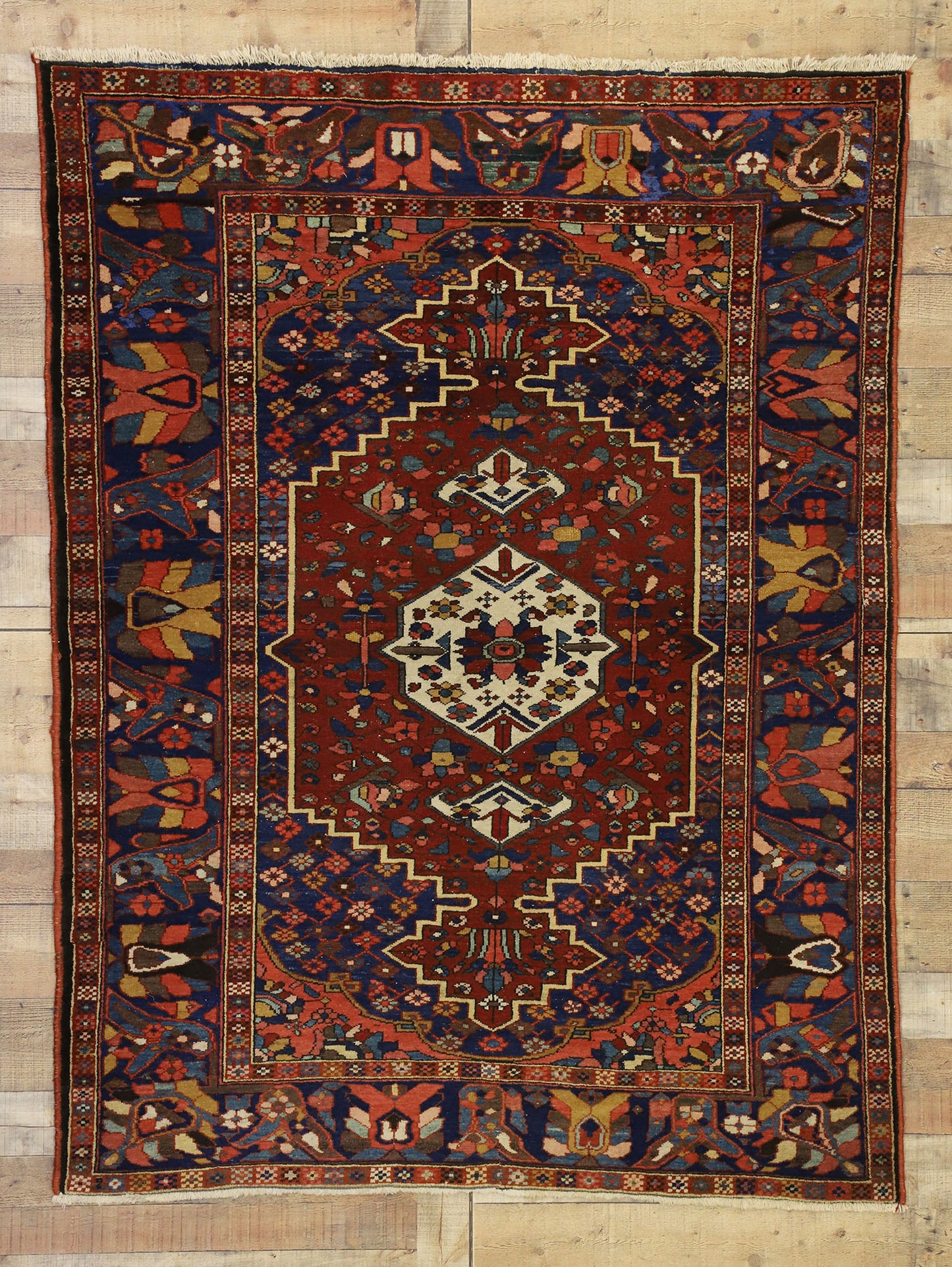 5 x 6 Antique Persian Bakhtiari Rug 76853